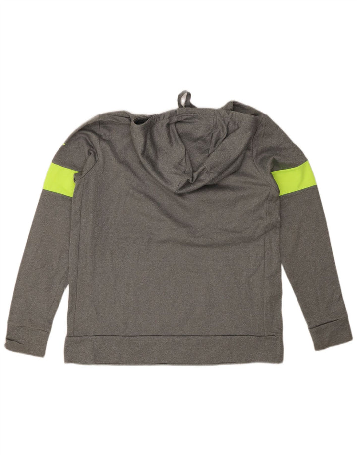 NIKE Mens Dri Fit Graphic Hoodie Jumper Medium Grey Colourblock Polyester