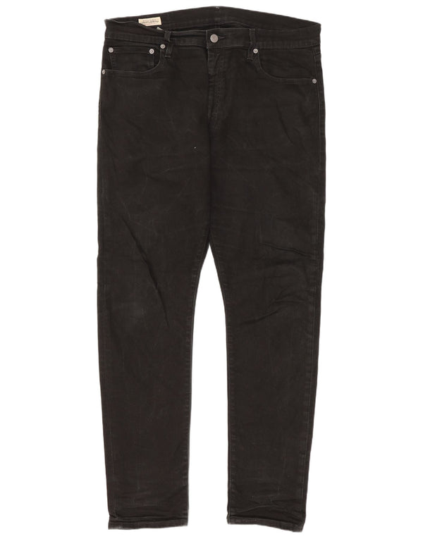 Levi's Herre 512 Tapered Slim Jeans W36 L32 Sort Bomuld