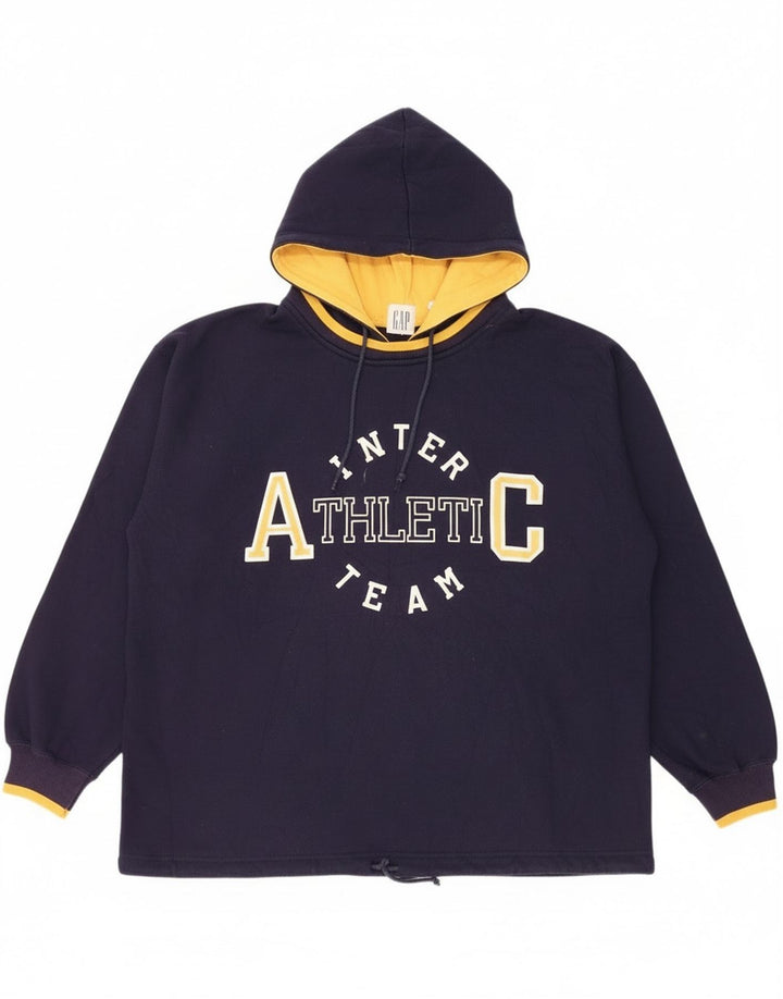 Gap Herre grafisk hættetrøje Jumper Stor marineblå polyester