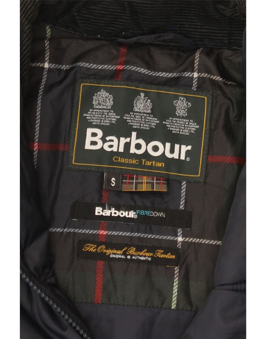 BARBOUR Polstret Herrejakke UK 36 Small Navy Blue