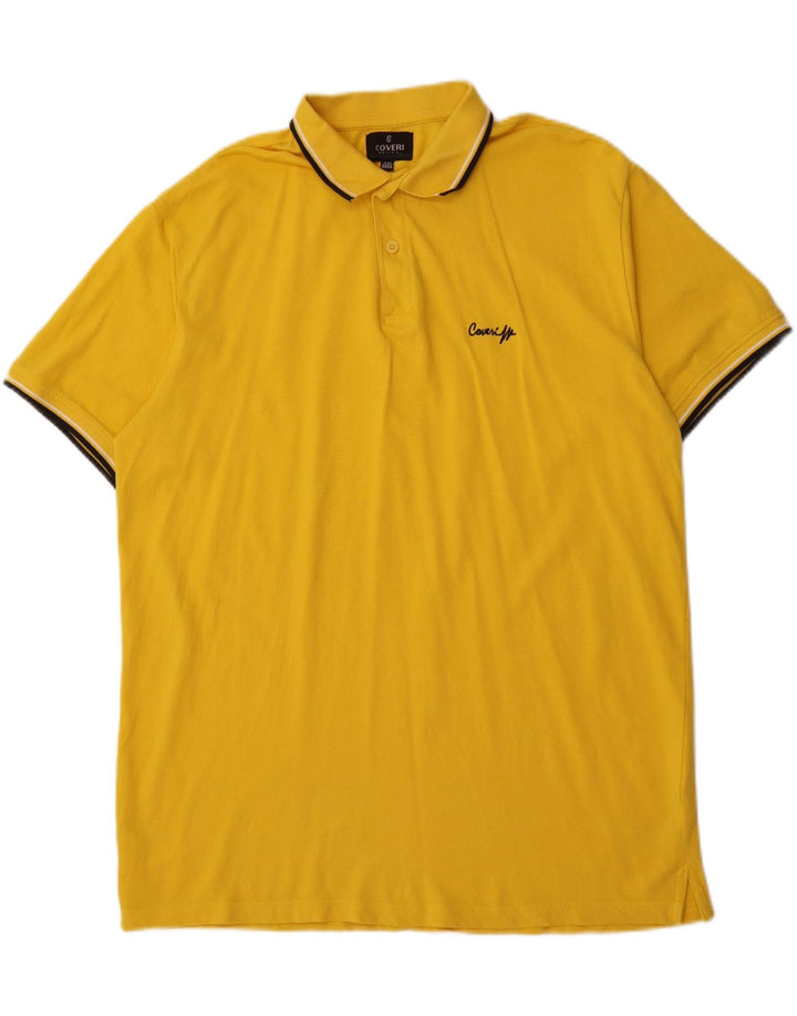 COVERI Mens Polo Shirt 3XL Yellow Cotton
