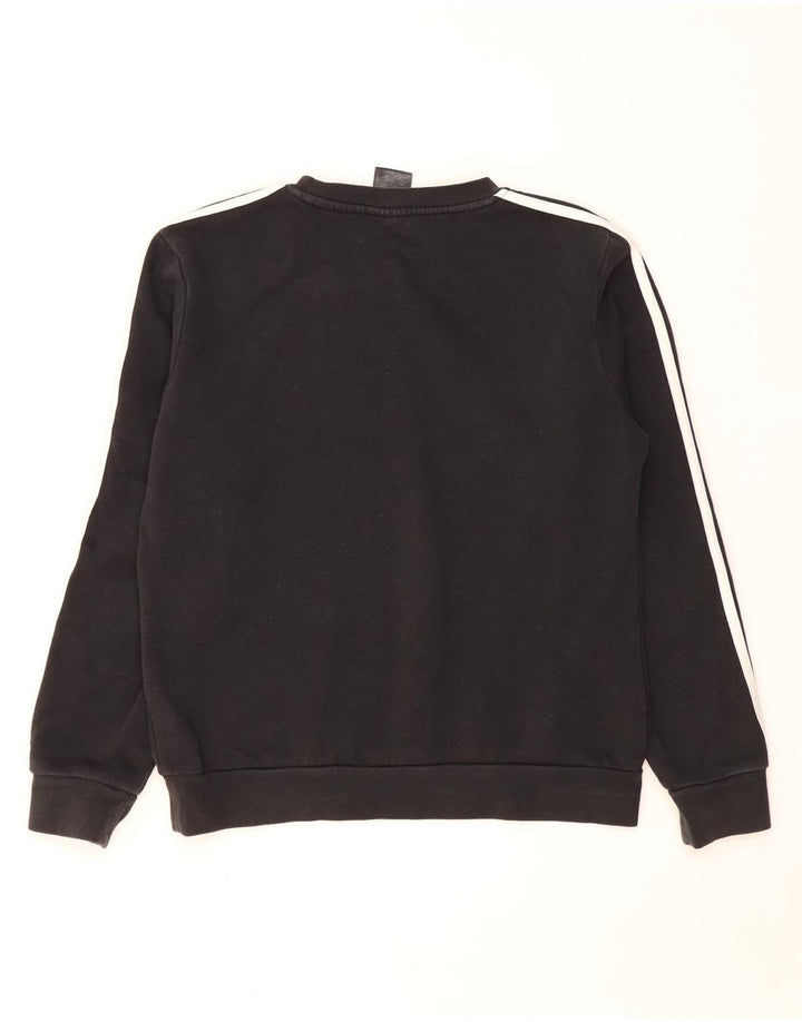 Adidas Dame Sweatshirt Jumper UK 12/14 Medium Sort Bomuld