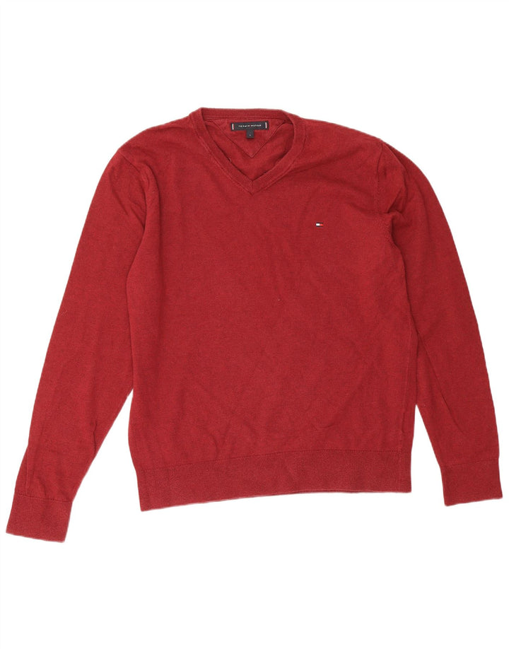 Tommy Hilfiger Herre V-hals sweater Stor Burgundy
