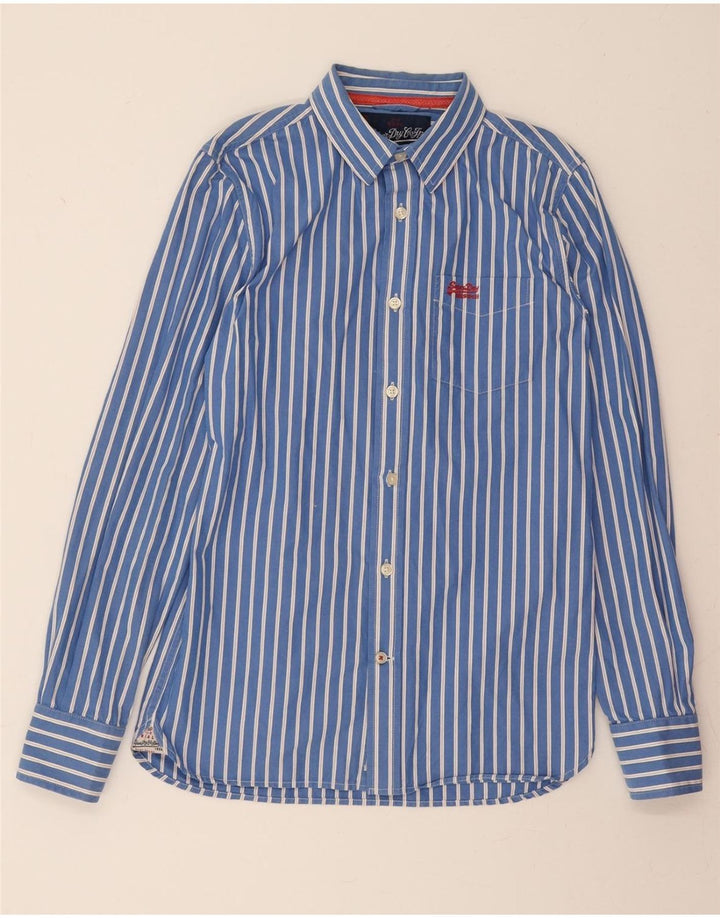 SUPERDRY Mens Shirt Medium Blue Striped Cotton Vintage Superdry and Second-Hand Superdry from Messina Hembry 