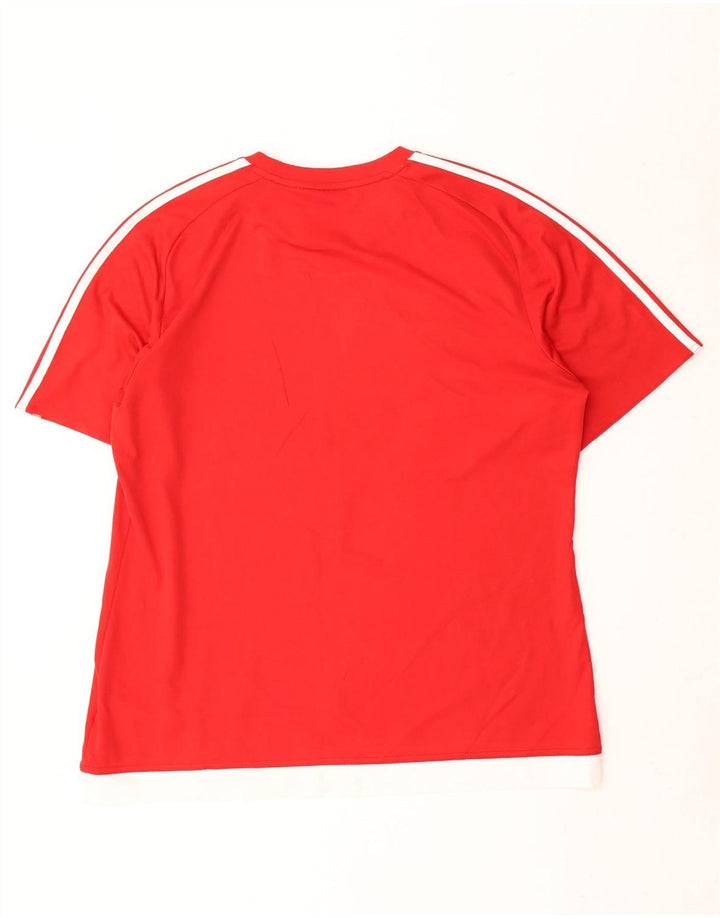 Adidas Herre Climalite T-Shirt Top Stor Rød Colourblock Polyester