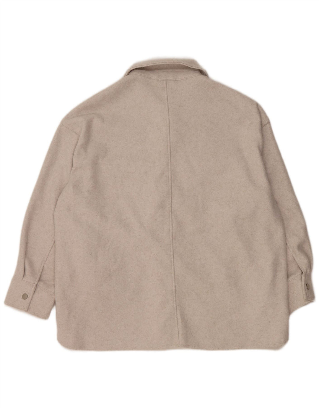Zara Dame Oversized Shacket Fleeceskjorte UK 16 Large Grå Polyester