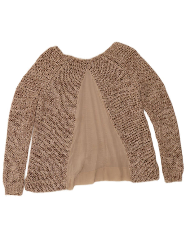 Massimo Dutti Dame Boat Neck Jumper Sweater UK 10 Small Beige