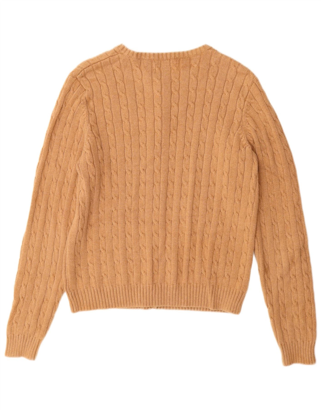 EDDIE BAUER Dame Cardigan Sweater UK 12 Medium Beige Bomuld