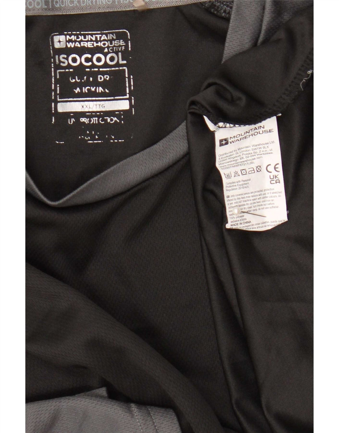 Mountain Warehouse Herre IsoCool T-Shirt Top 2XL Grå Colourblock Polyester