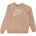 NIKE Womens Graphic Sweatshirt Jumper UK 14 Medium Pink Flecked Cotton Vintage Nike and Second-Hand Nike from Messina Hembry 
