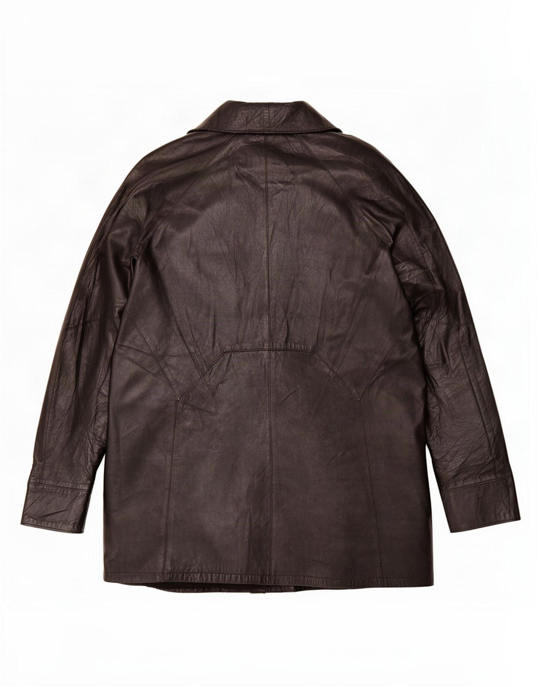 Vintage oversized læderfrakke til kvinder IT 46 Large Black