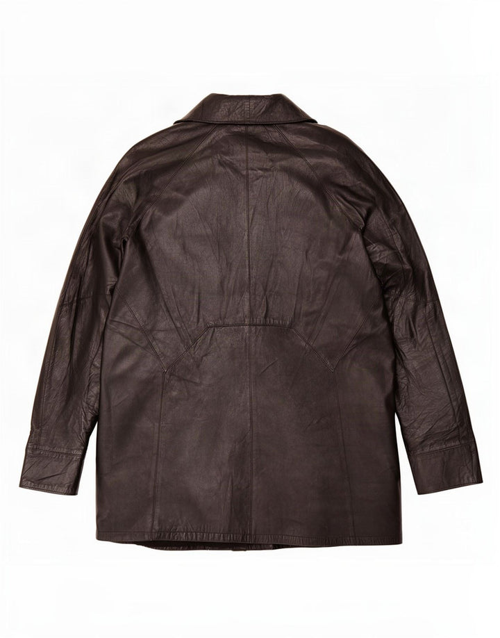 Vintage oversized læderfrakke til kvinder IT 46 Large Black