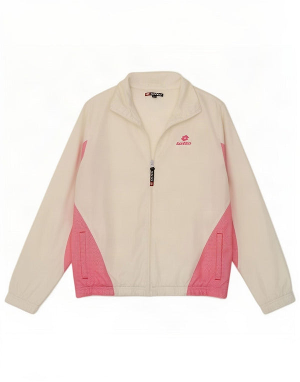 Lotto Womens Oversized træningsdragt Top Jacket UK 10 Small White Colourblock