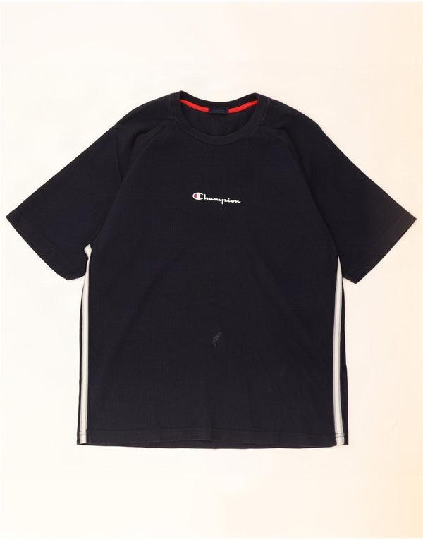 Champion Herre T-Shirt Top Stor Marineblå Bomuld