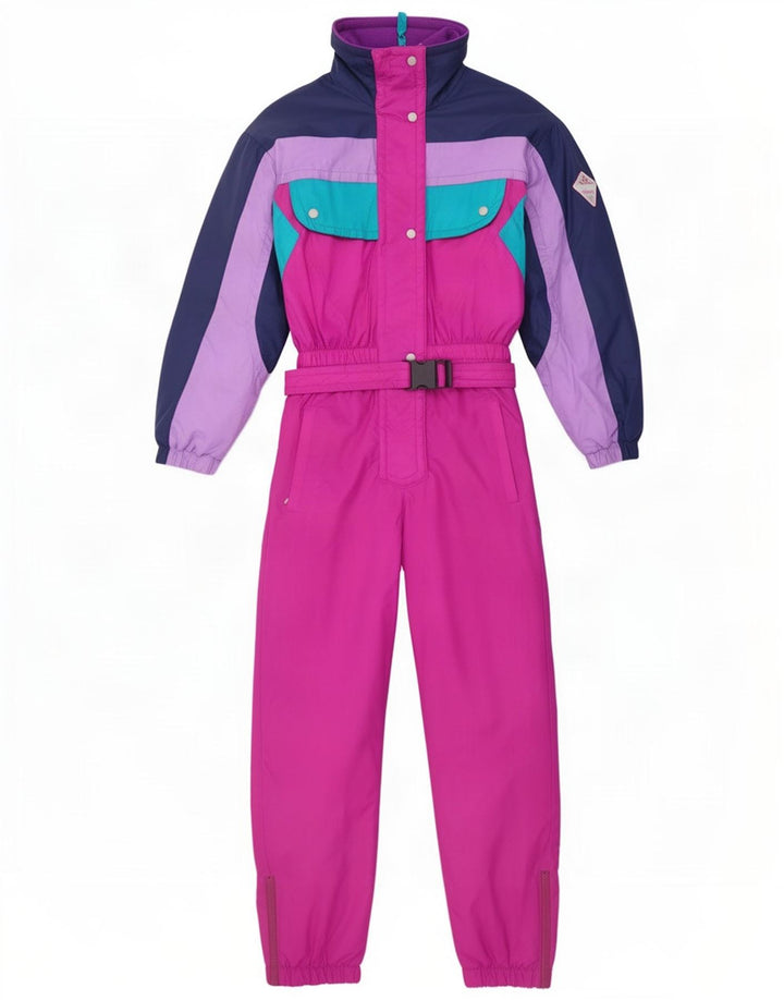 Brugi Dame Hætte Ski Jumpsuit IT 42 Medium Pink Colourblock Polyamid