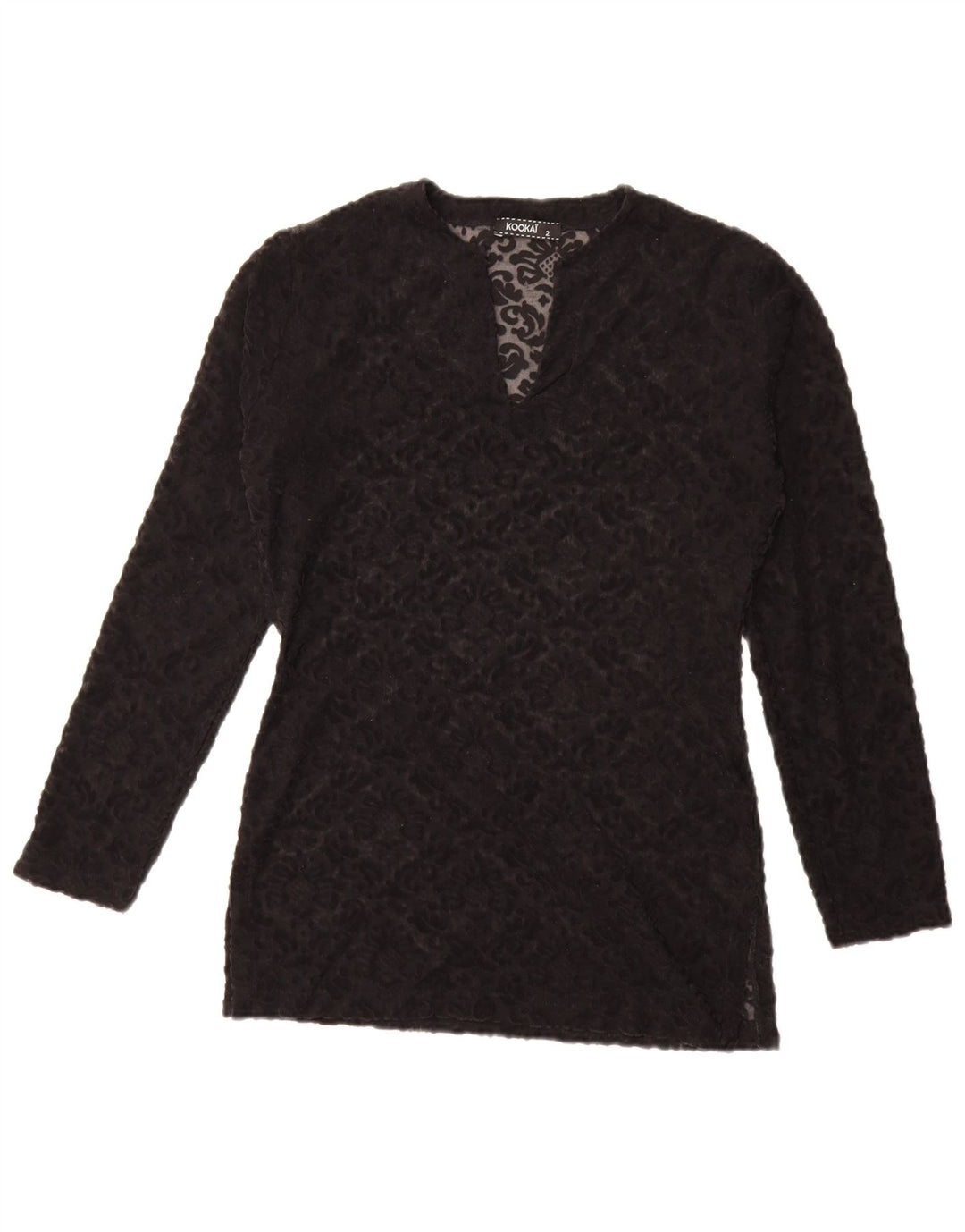 Kookai Dame Oversized Se Through Top US 2 XS Black Floral