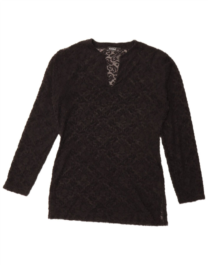 Kookai Dame Oversized Se Through Top US 2 XS Black Floral
