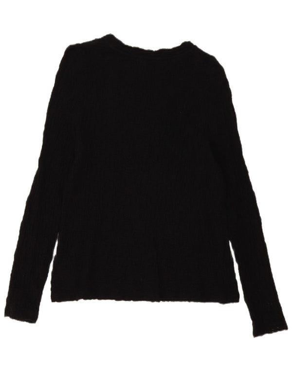 Marks & Spencer Dame Boat Neck Jumper Sweater UK 18 XL Sort Bomuld