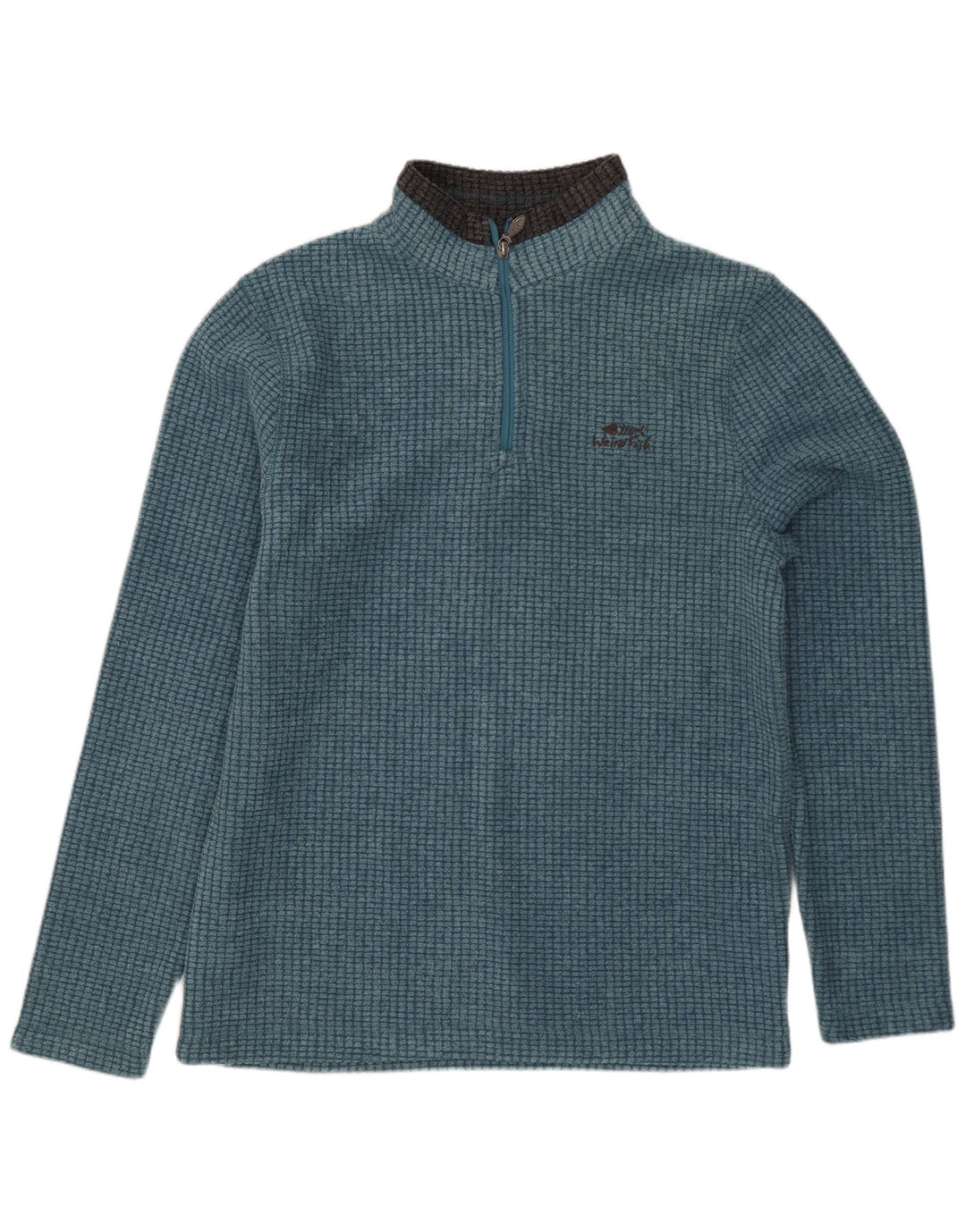 Weird Fish Herre Zip Neck Fleece Jumper Lille Blå Polyester