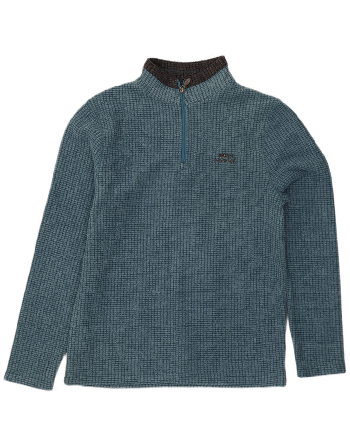 Weird Fish Herre Zip Neck Fleece Jumper Lille Blå Polyester