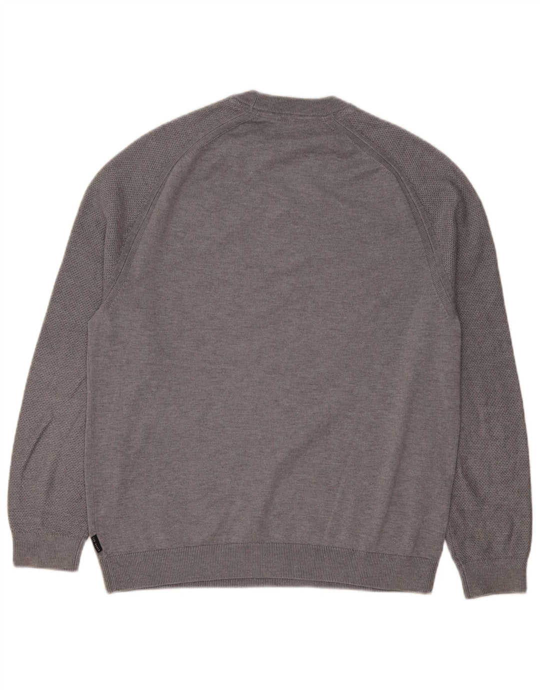 Ted Baker Herre Crew Neck Jumper Sweater Størrelse 4 Stor Grå Polyester
