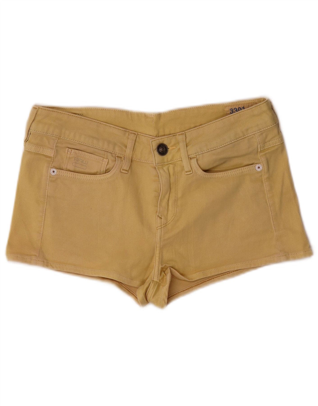 G-Star Womens 3301 Denim Hot Pants W26 Små gul bomuld