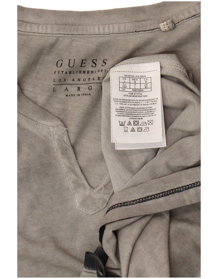 Guess Herre T-Shirt Top Stor Grå Bomuld