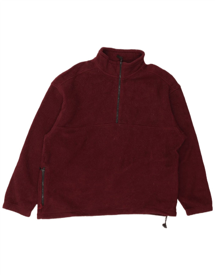 Eddie Bauer Herre lynlås-hals Fleece Jumper Large Burgundy Polyester