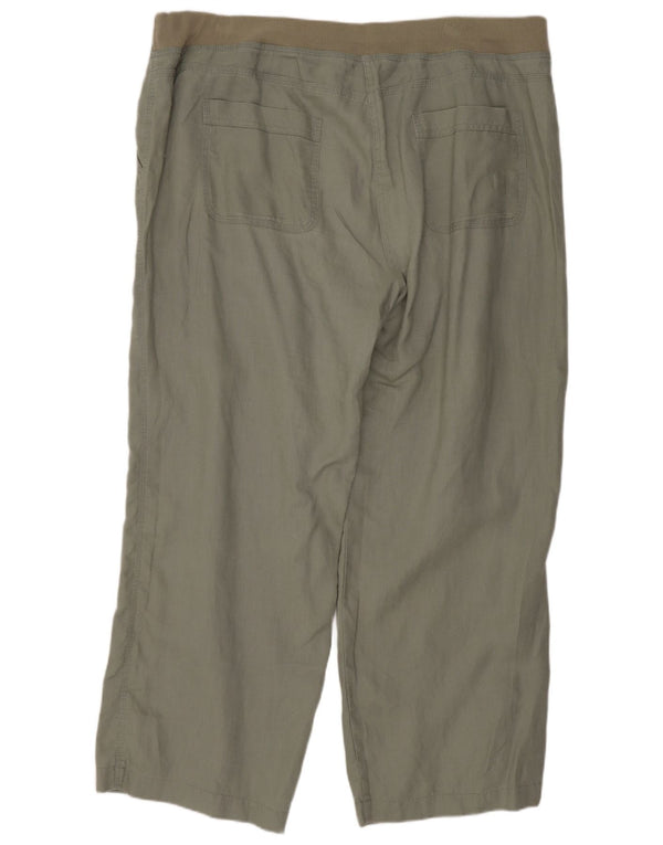 Marks & Spencer Womens Loose Fit Casual Trousers UK 16 Large W38 L27 Khaki