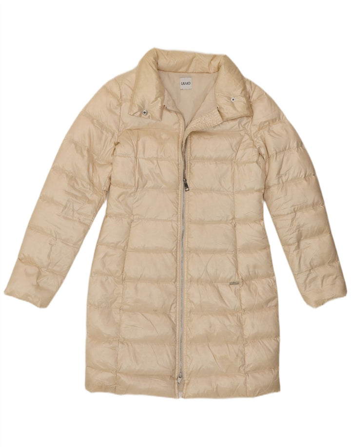 Liu Jo Polstret Frakke IT 38 XS Off White Polyamid til kvinder