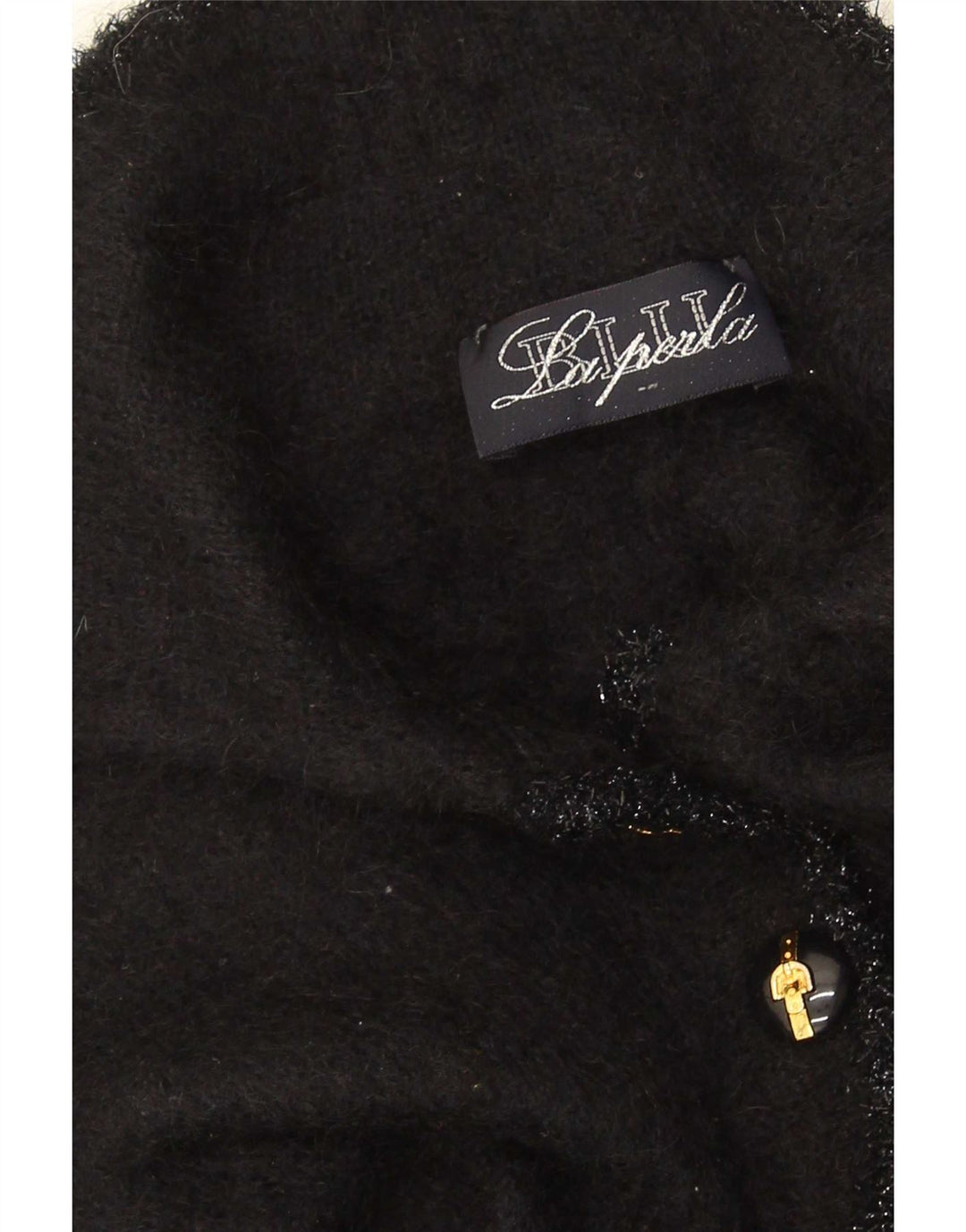 La Perla Dame Cardigan Sweater UK 12 Medium Black Mohair