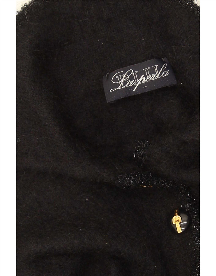 La Perla Dame Cardigan Sweater UK 12 Medium Black Mohair