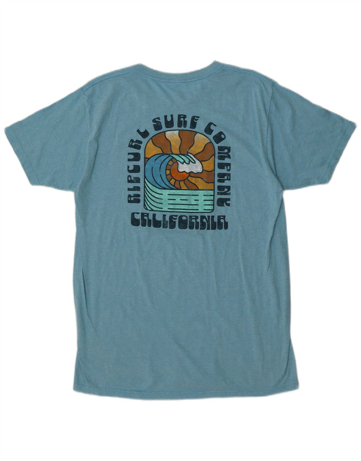Rip Curl Herre Standard Fit Grafisk T-shirt Top Medium Blue Flecked Bomuld