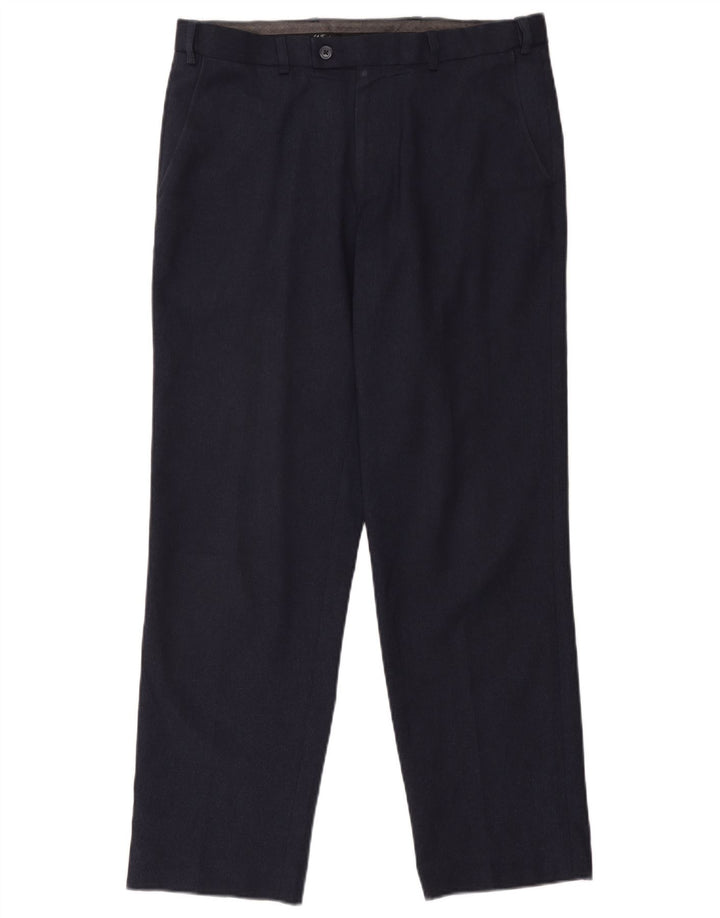 Marks & Spencer Herre Regular Fit Suit Bukser W34 L31 Marineblå polyester