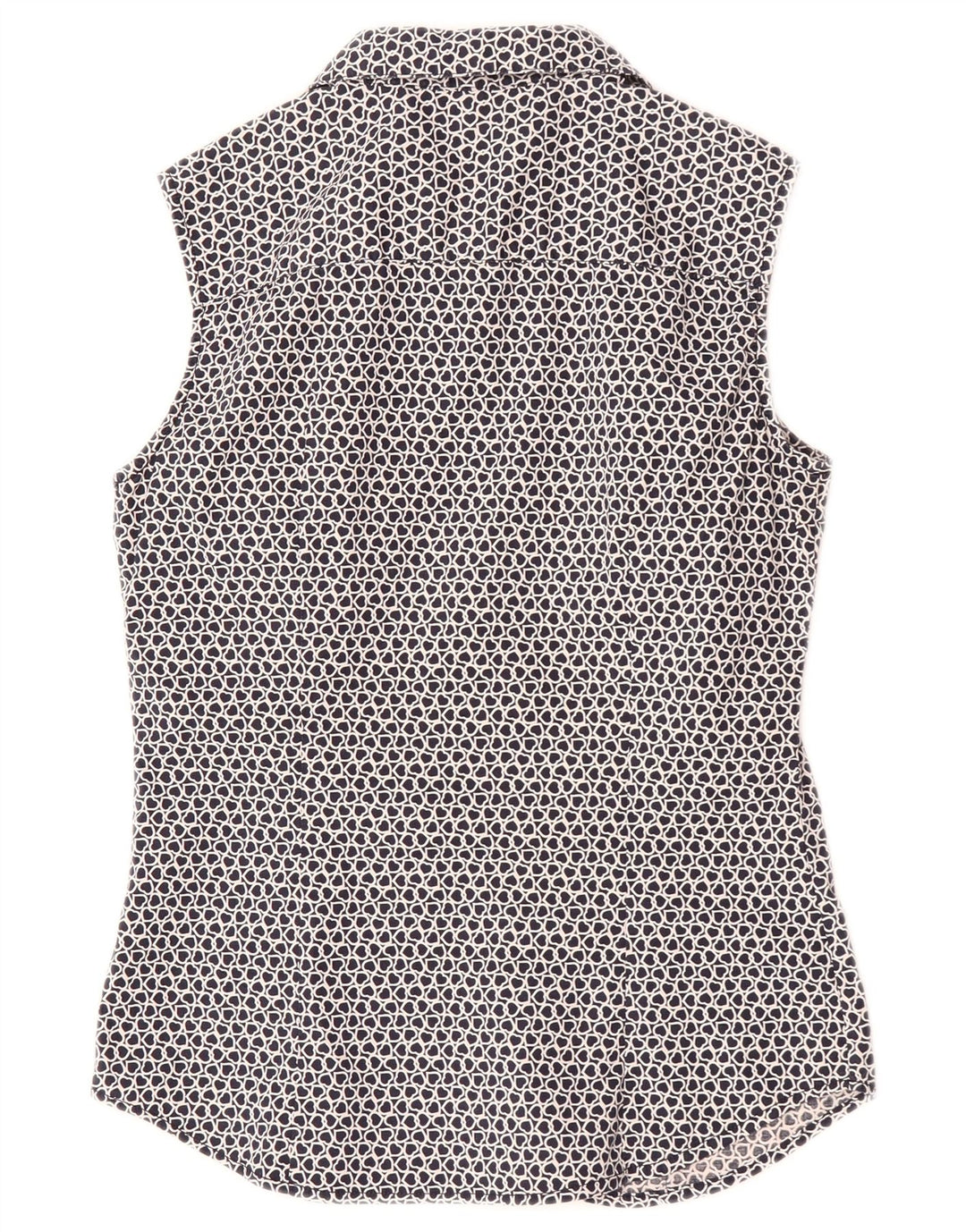 Les Copains Dame ærmeløs skjorte Bluse IT 42 Medium Navy Blue Heart