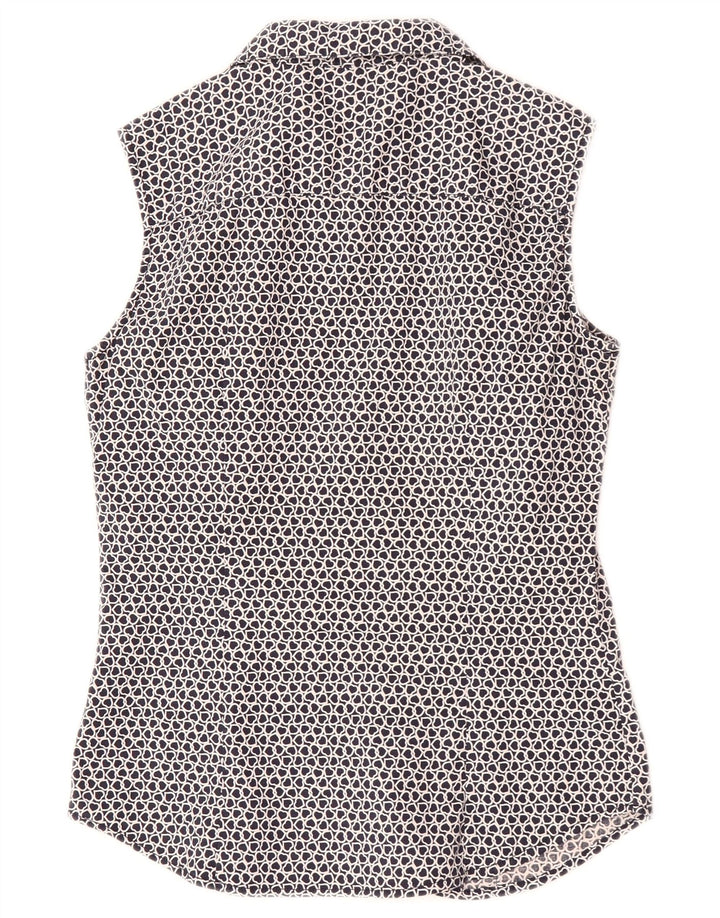 Les Copains Dame ærmeløs skjorte Bluse IT 42 Medium Navy Blue Heart