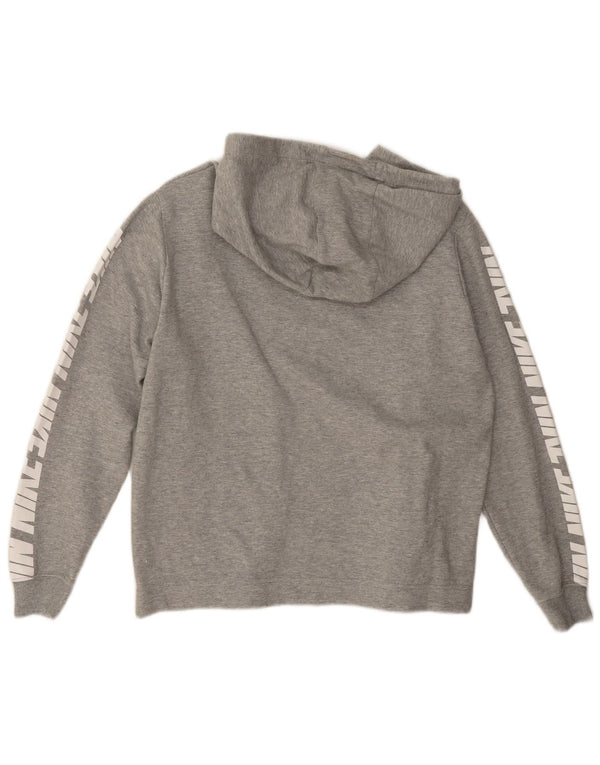 Nike Dame Grafisk Oversized Hoodie Jumper UK 14 Medium Grey Bomuld