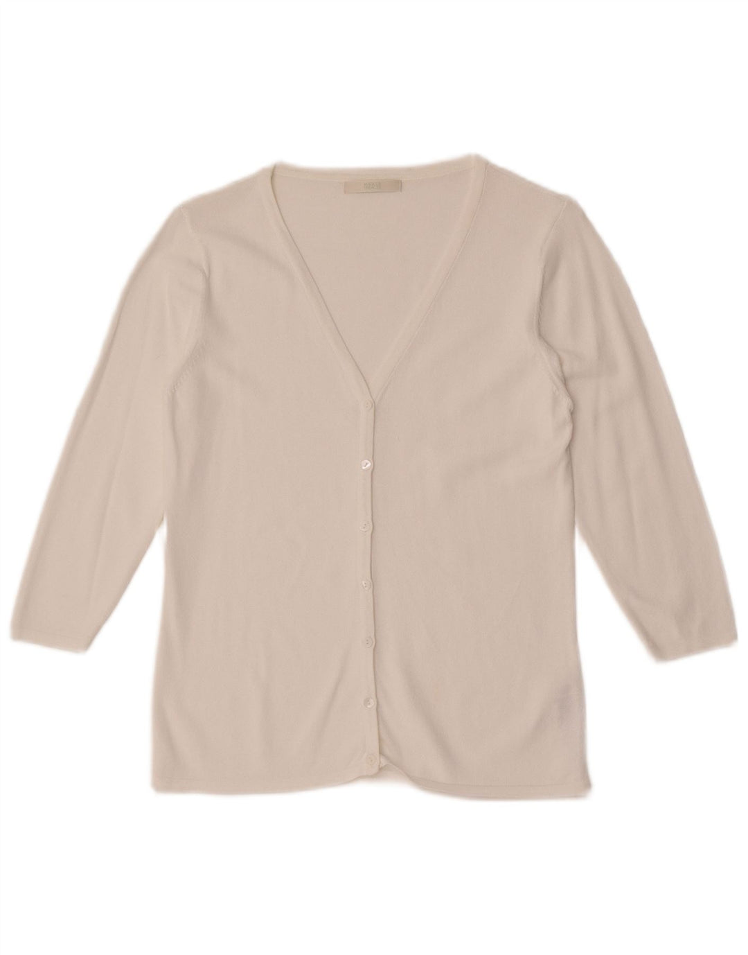 Marks & Spencer dame cardigan sweater 3/4 ærmer UK 10 Small White