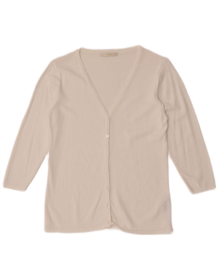 Marks & Spencer dame cardigan sweater 3/4 ærmer UK 10 Small White