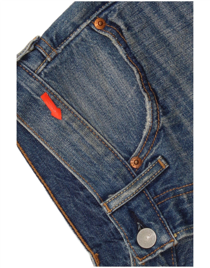 Levi's Womens 501 Distressed Denim Shorts W26 Små blå bomuld