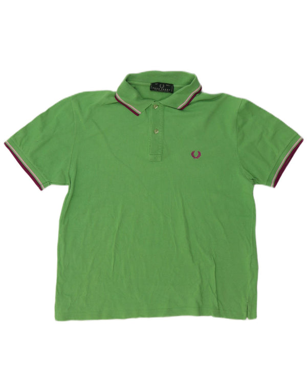 FRED PERRY Herre poloshirt Medium Grøn Bomuld