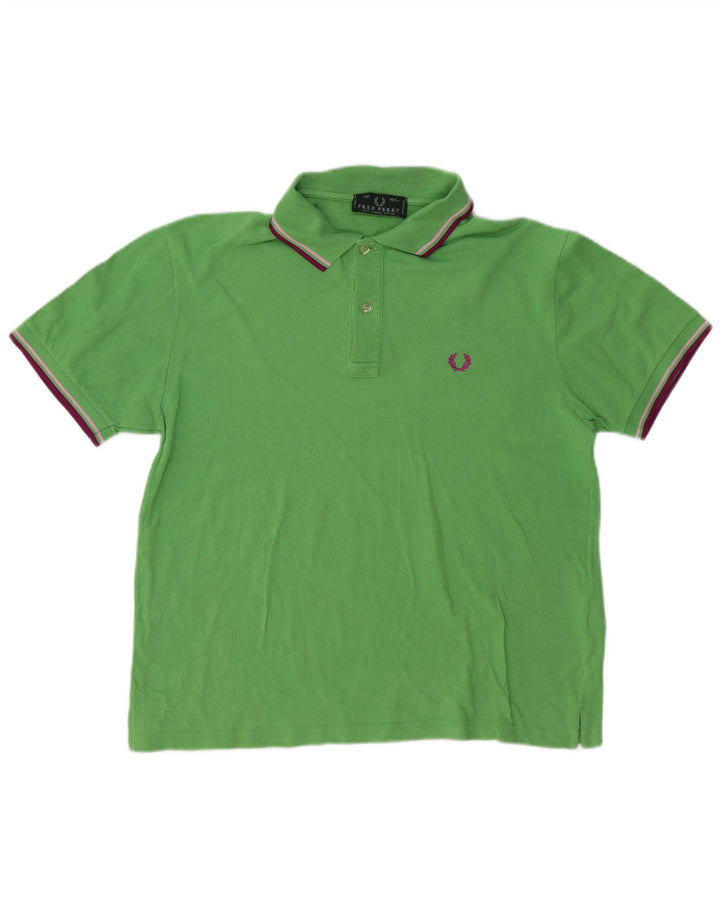 FRED PERRY Herre poloshirt Medium Grøn Bomuld