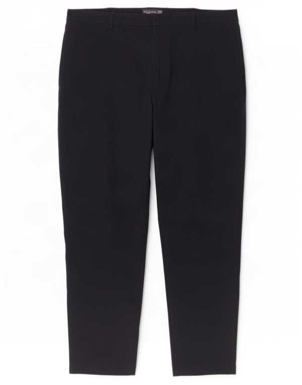 Marks & Spencer Womens Tapered Chino Trousers UK 20 2XL W40 L26 Navy Blue