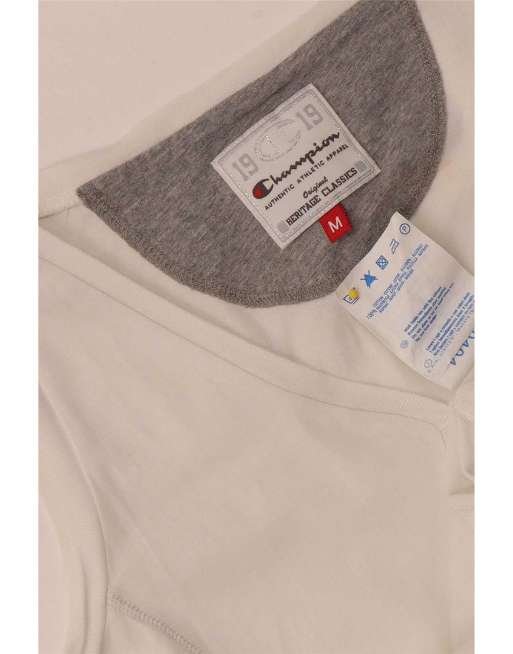 Champion Womens Heritage Classics Vest Top UK 12 Medium White Bomuld