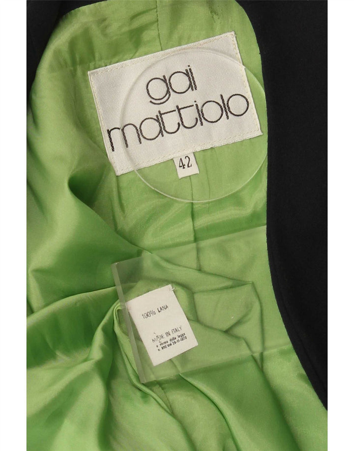 Gai Mattiolo Dame Longline Blazer Jacket IT 42 Medium Grøn Farveblok