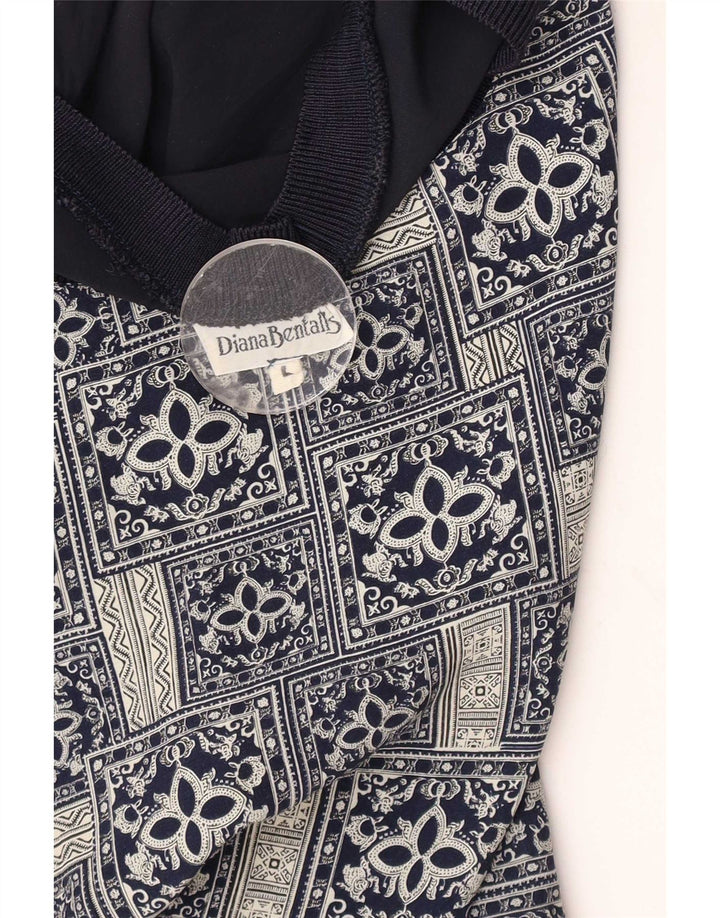 Diana Bentalls oversize blusetop til kvinder UK 16 Stor marineblå patchwork