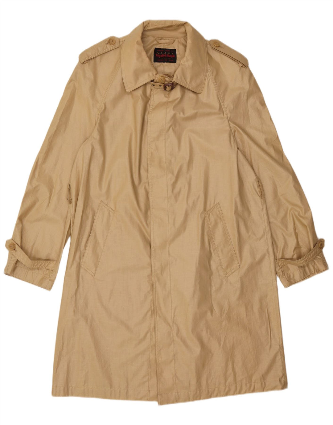 VINTAGE Trench Coat til kvinder UK 14 Medium Beige Bomuld