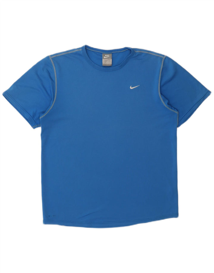 NIKE Herre Fit Dry T-Shirt Top UK 39/41 Medium Blue