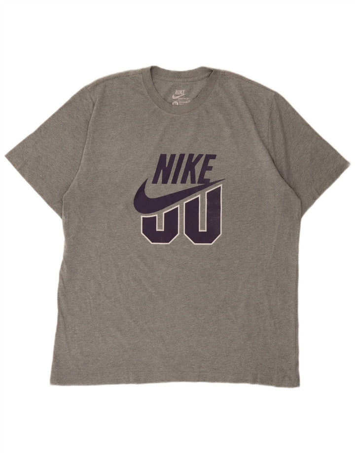 Nike grafisk t-shirt top til mænd XL Grå flækket bomuld