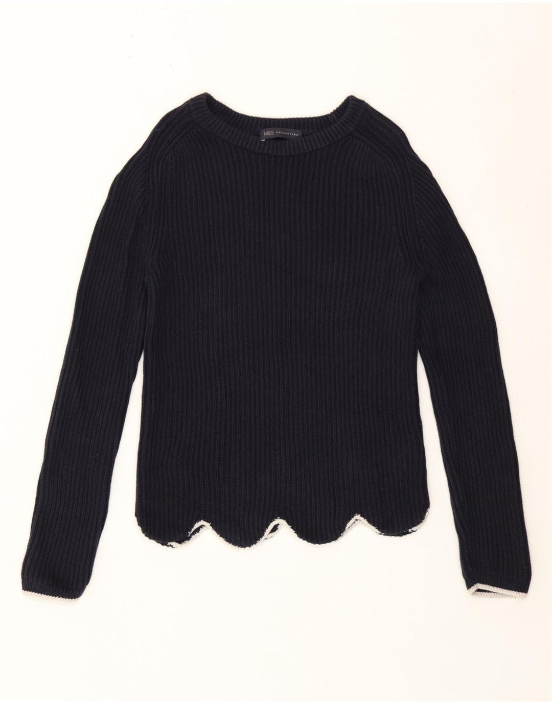 Marks & Spencer Dame sweater med rund hals DK 10 Small Navy Blue